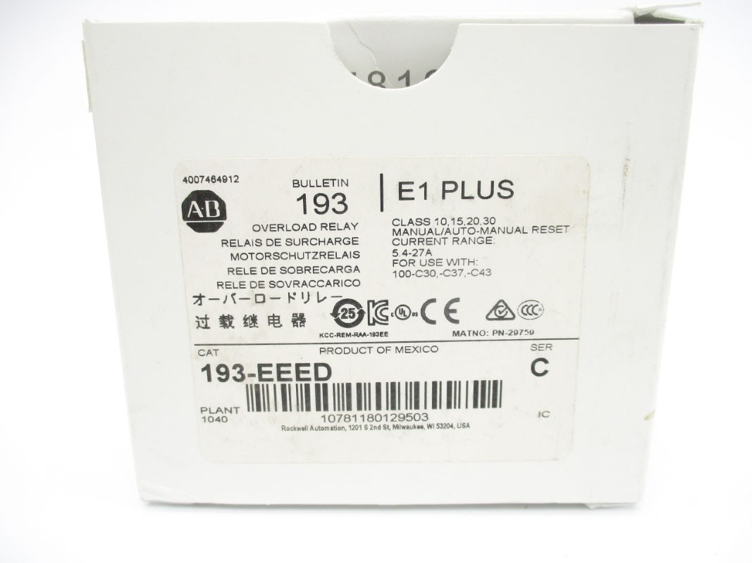 ALLEN BRADLEY 193-EEED SER. C 5.4-27A (WH) NSMP