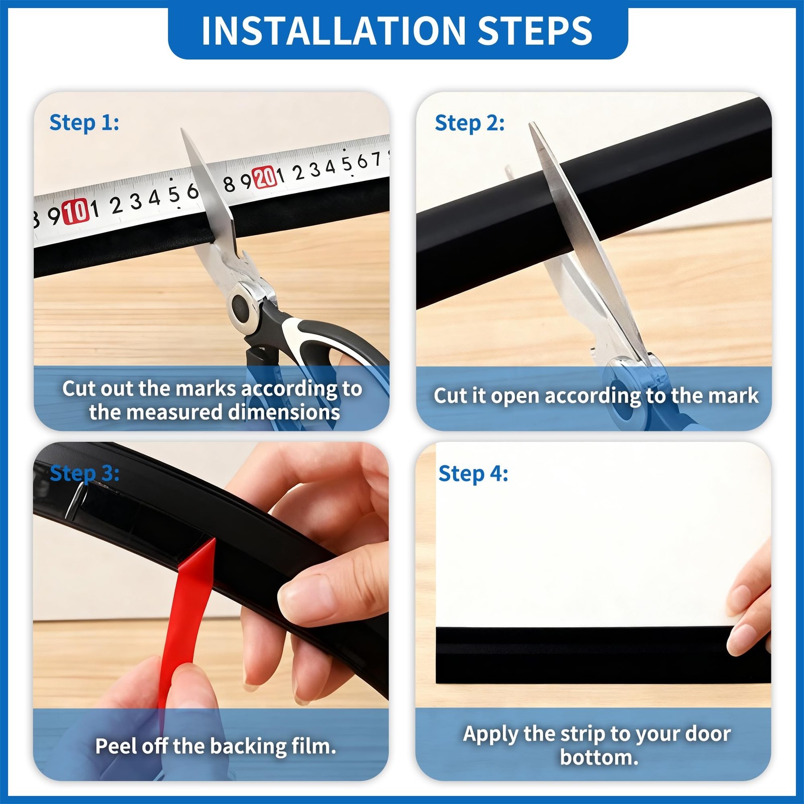 2 Pack Door Draft Stopper Sheets, Door Sweep for Exterior & Interior Doors,Ro…
