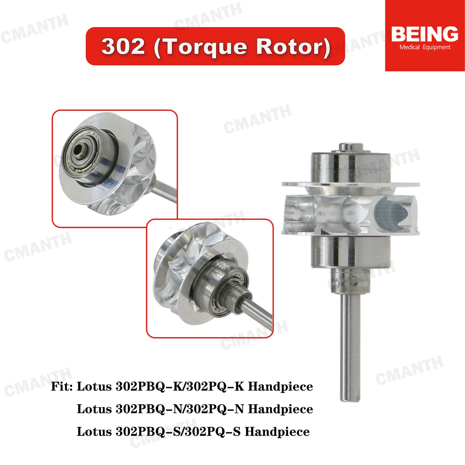 BEING Dental High Speed Handpiece Fiber Optic Air Turbine4/6Hole Coupler Fit NSK