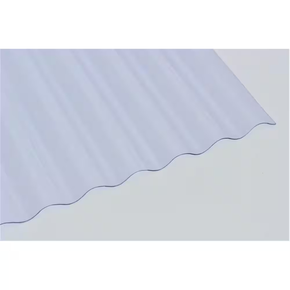 72 In. L X 21 In. W Corrugated Polycarbonate Plastic Curvy Clear Roof Panel (Set