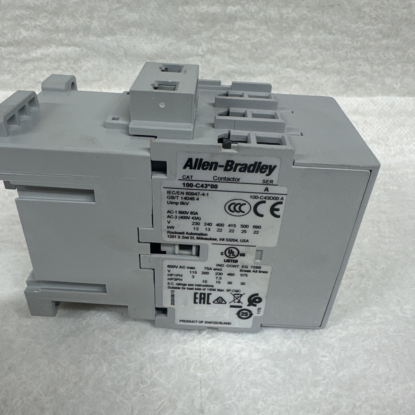 100-C43D00 100C43D00 Contactor 43A 110V/120V 60Hz