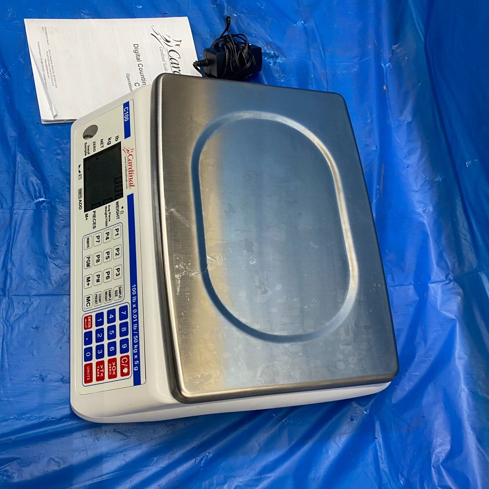 CARDINAL PORTABLE COUNTING SCALE 100LBSX0.1LBS 50KGX.5G CHINA LENGTH 12-1/2″