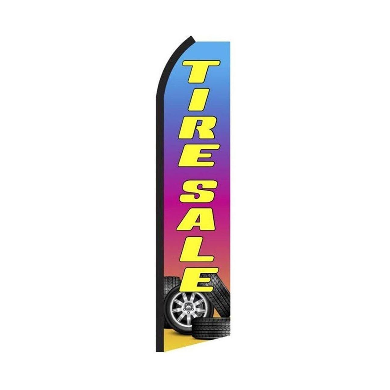 Sale Tires Multicolor Swooper Flutter Feather Flag | 3ft W x 11.5ft Tall