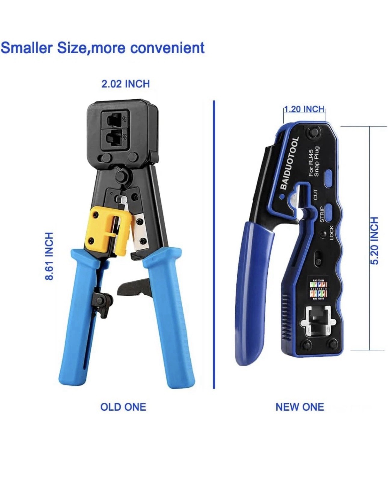 RJ45 Crimp Tool Kit &Tester Pass Through Crimper Cutter For cat5e Cat6;6a. 8P8C