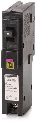 HOM120PDF Square D 20A 1P DUAL FUNCTION CIRCUIT BREAKER NEW INVENTORY