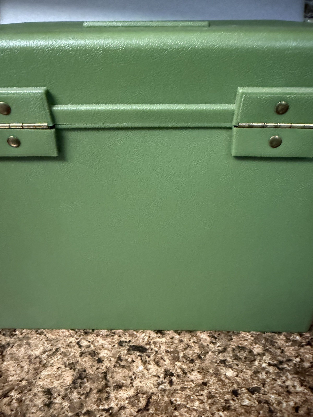 Vintage Retro 1972 Sterling Plastic Filing Storage Box Green Handle Made USA