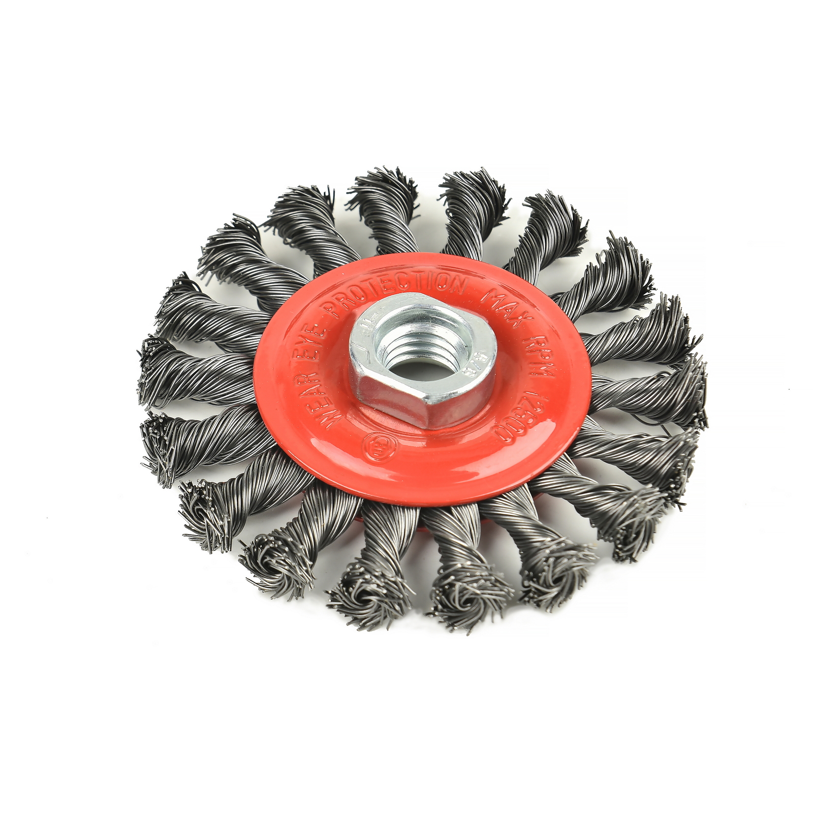 4 Inch Twist Knotted Wire Wheel Brush for Grinders, 5/8″-11 U