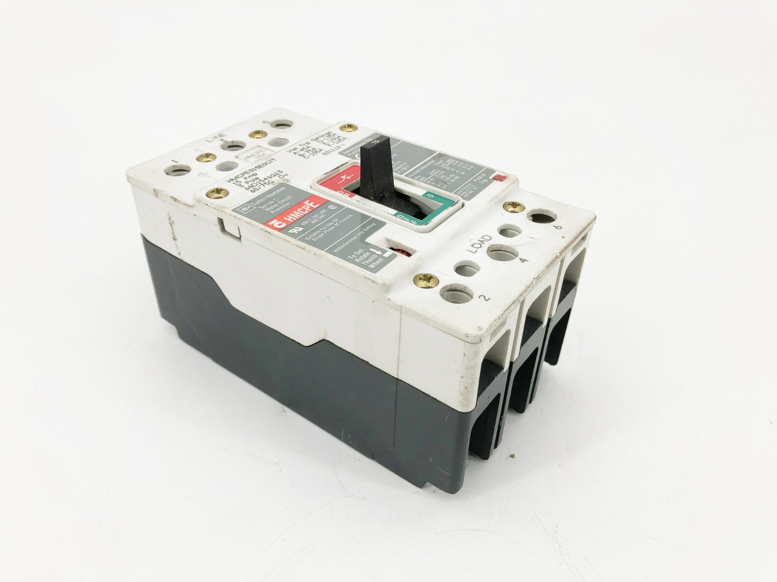 Cutler Hammer HMCPE015E0CIT Motor Circuit Protector Breaker 3P 480V 15A