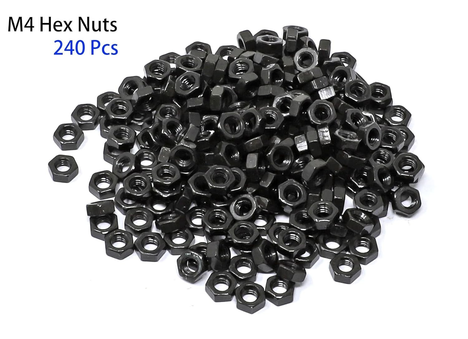 M4x6-50mm Hex Socket Screws, 240 Pcs, Black Oxide