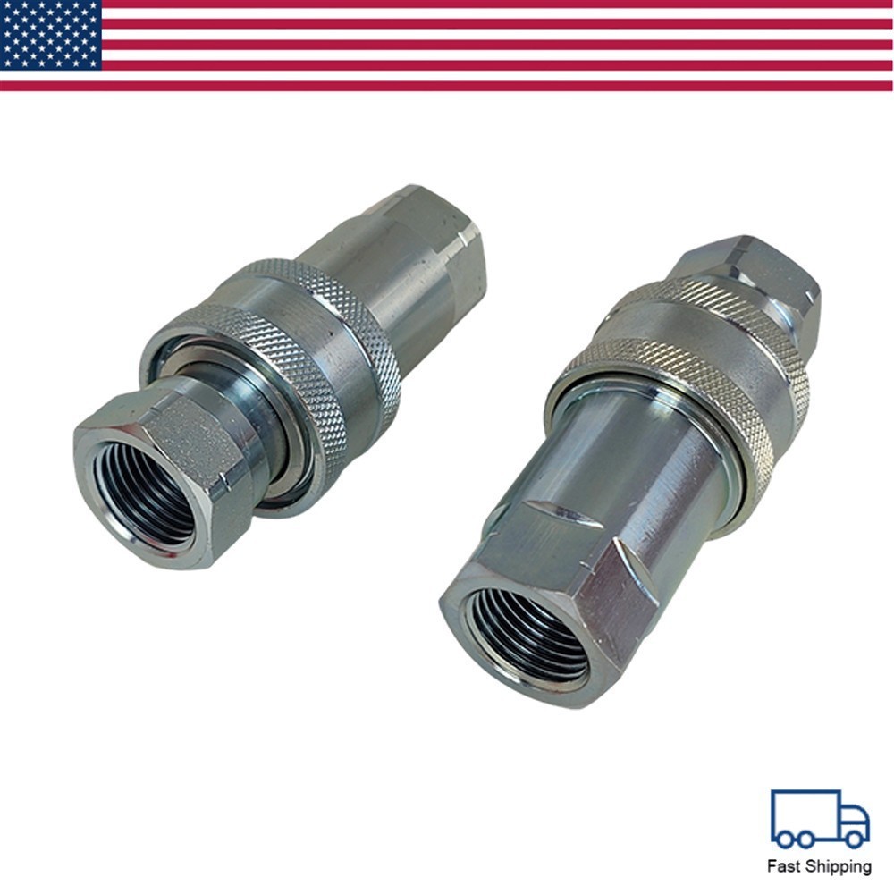 New For Pioneer Style Hydraulic Quick Connect Couplers 2 Sets 1/2″ Ag Poppet US