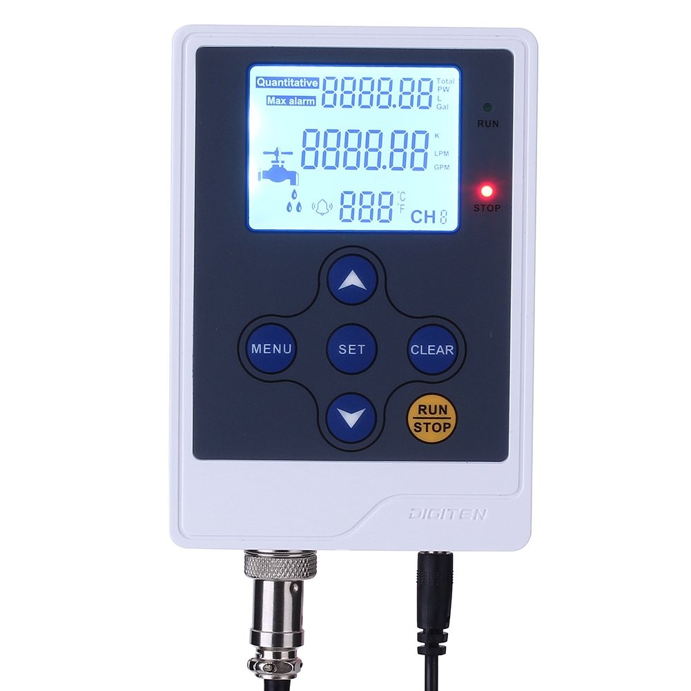 DIGITEN Water Liquid Flow Rate Volume Digital Display Flowmeter Quantitative…