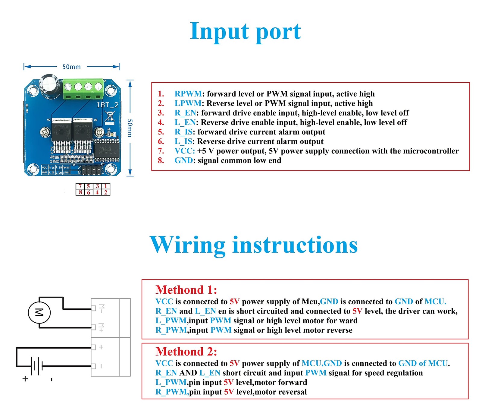BTS7960 DC Motor Driver Compatible with 43A High Current Dual H-Bridge Motor …