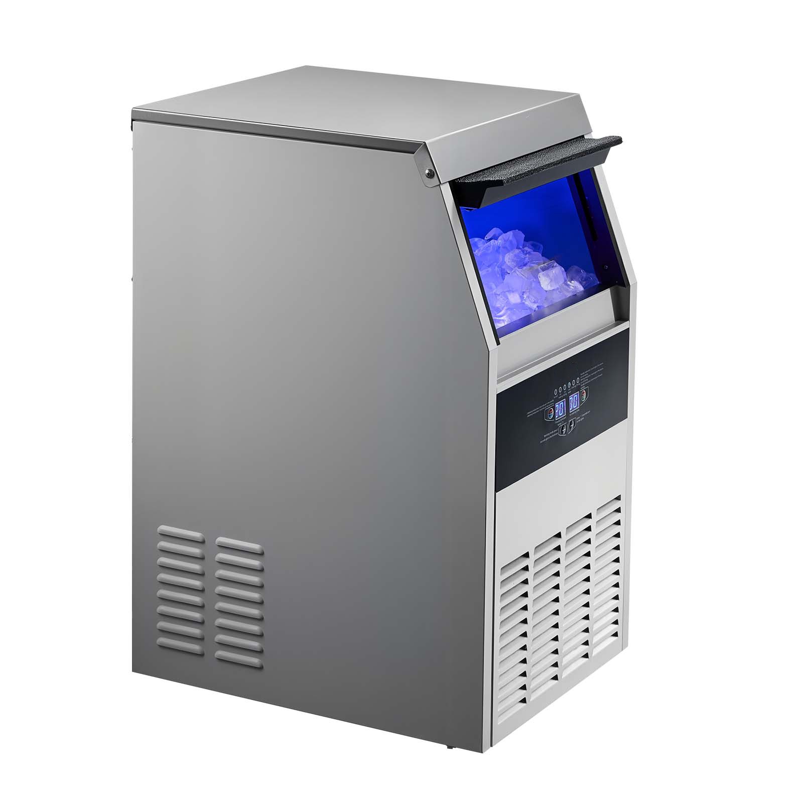 Uimoso 160lb/24h Commercial Ice Maker Undercounter Ice Cube Machine 30lb Storage