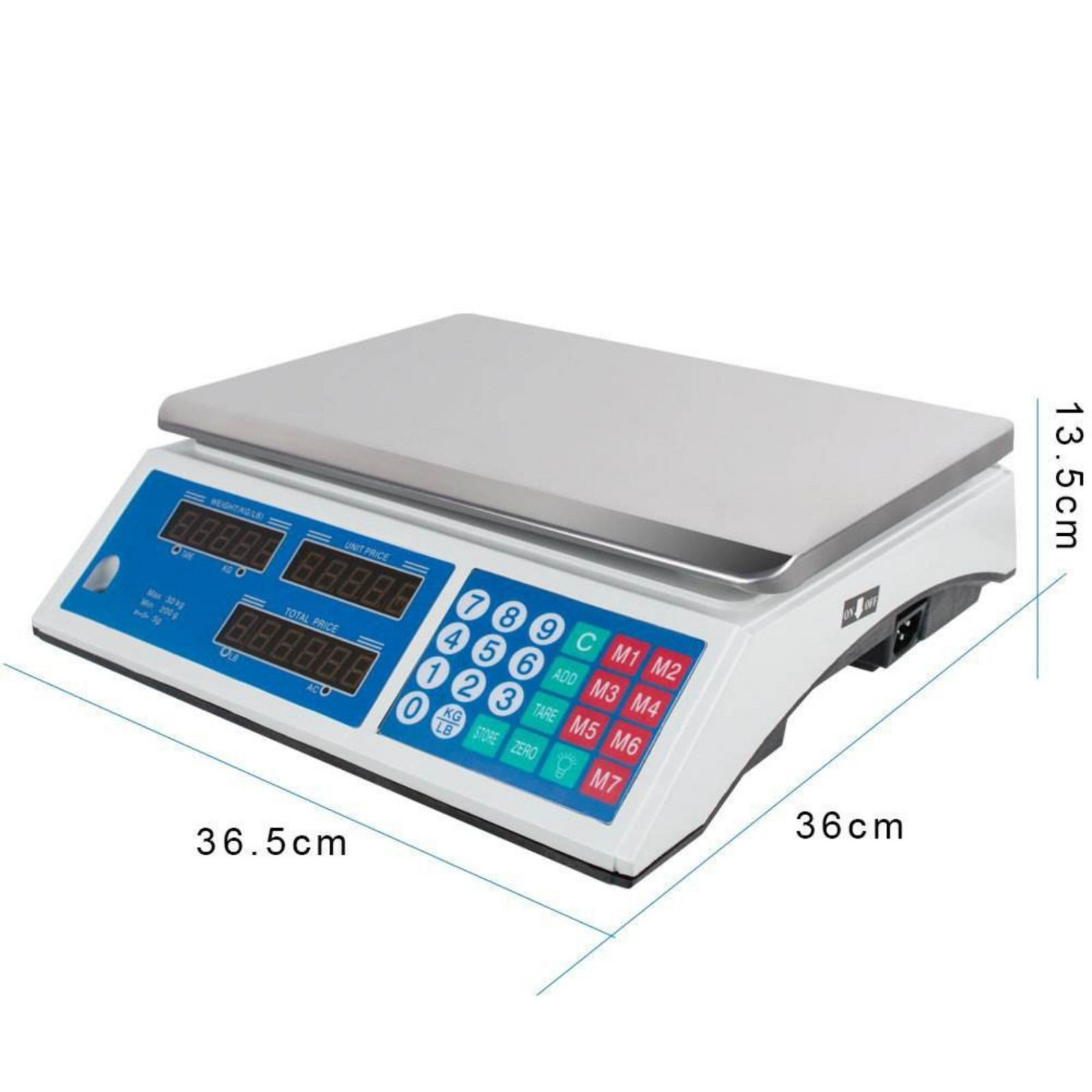 66LB 30KG Digital Price Deli Food Meat Computing Counter Scale Dual Side Display