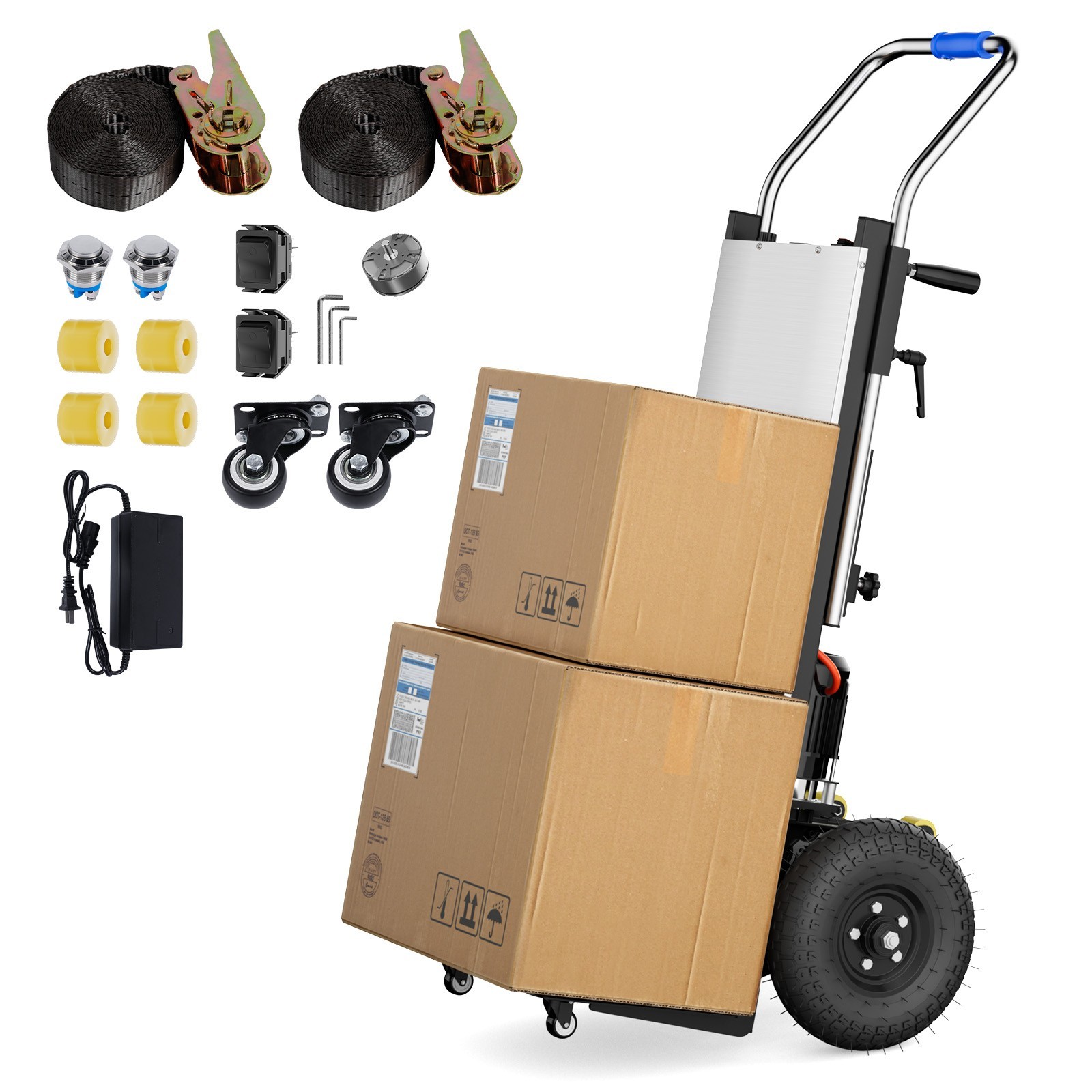 Electric Climbing Hand Trucks 900lbs 110V Heavy-Duty Motorized Dolly fr Warehou