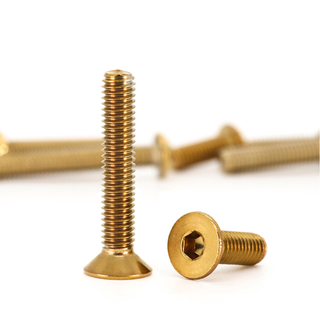 M4 M5 M6 M8 Ti Plating Gold Flat/Countersunk Head Socket Cap Screw Allen Bolts