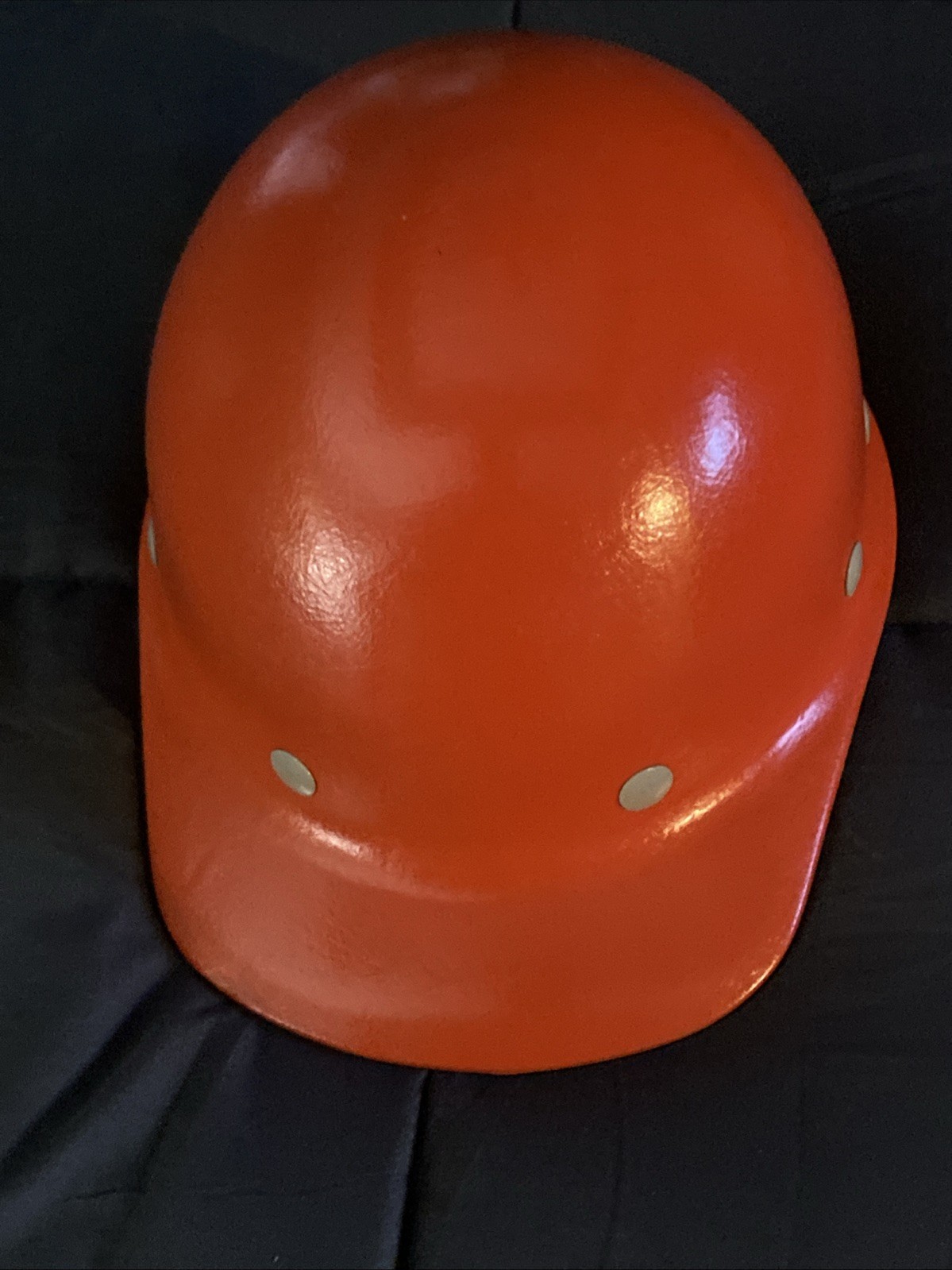 Fibre Metal Fiberglass Hard Hat Helmet Orange Vintage Used