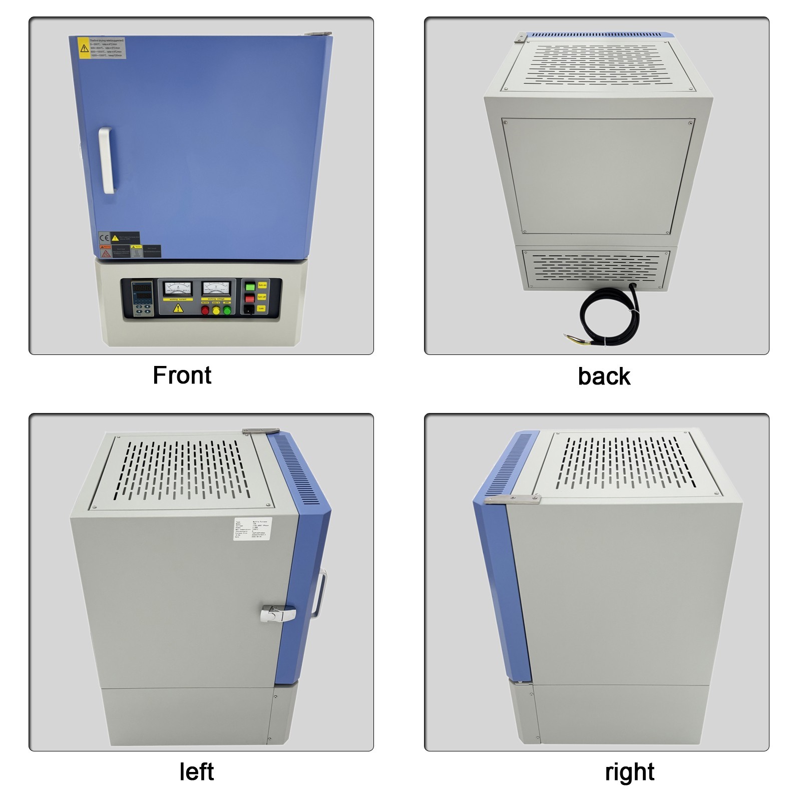 Muffle Furnace 110V, 2.5KW, 1200°C, 150mm Chamber, 51 Segments Programmable
