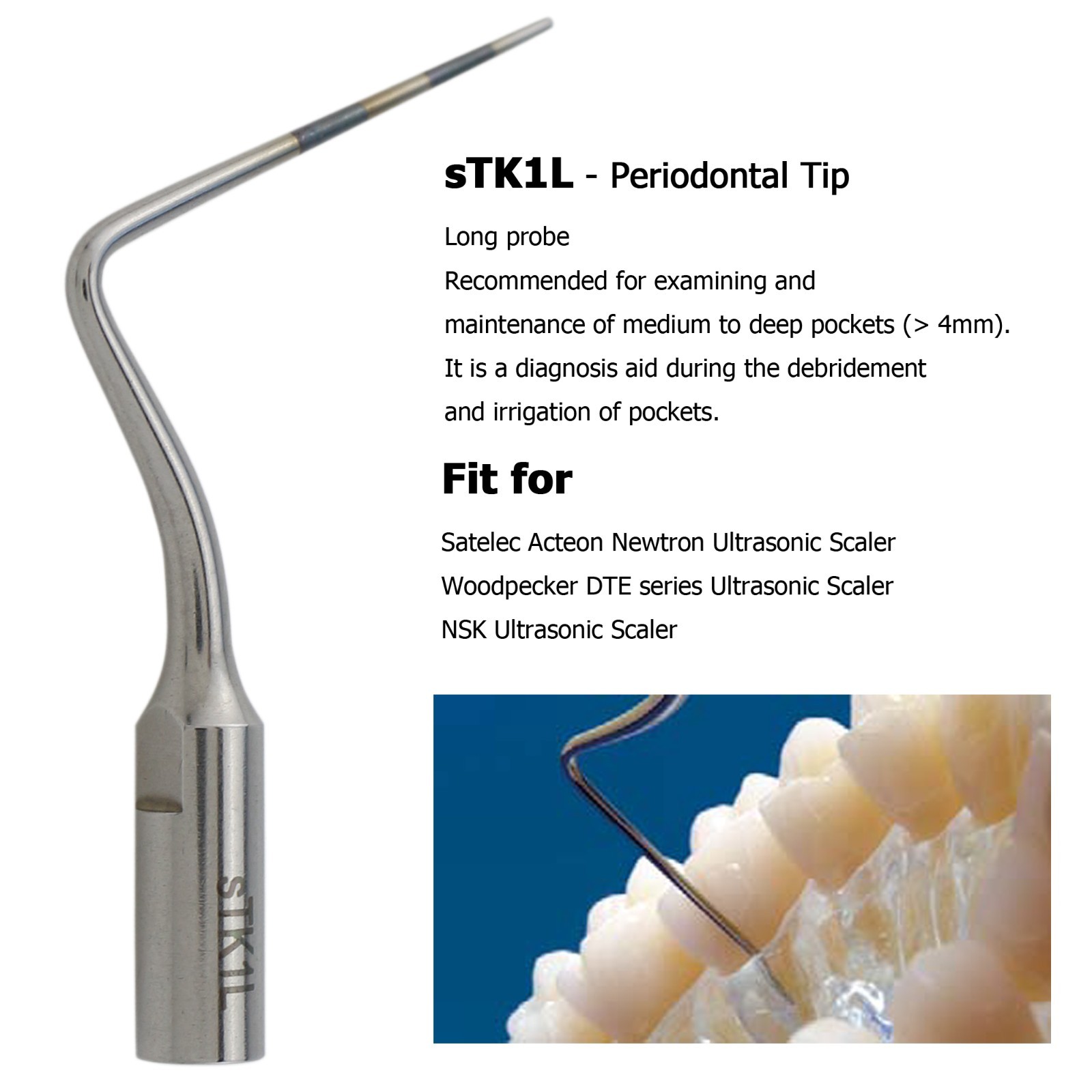 Dental Satelec Acteon Ultrasonic Piezo Scaler Tips Periodontal Tips H3 H4R H4L