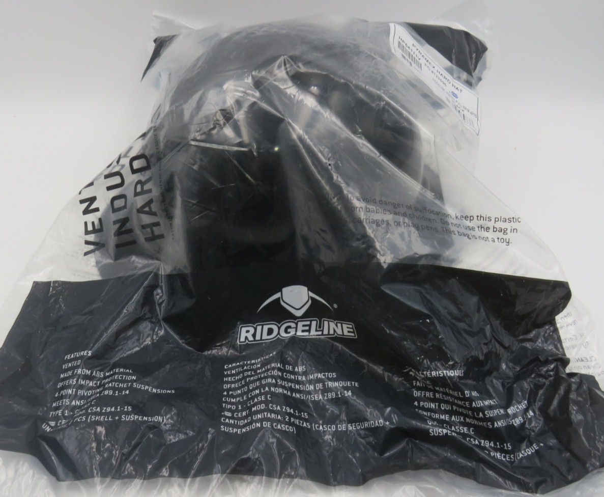 Pyramex Ridgeline Full Brim Vented Hard Hat 4pt Ratchet Suspension NEW SEALED