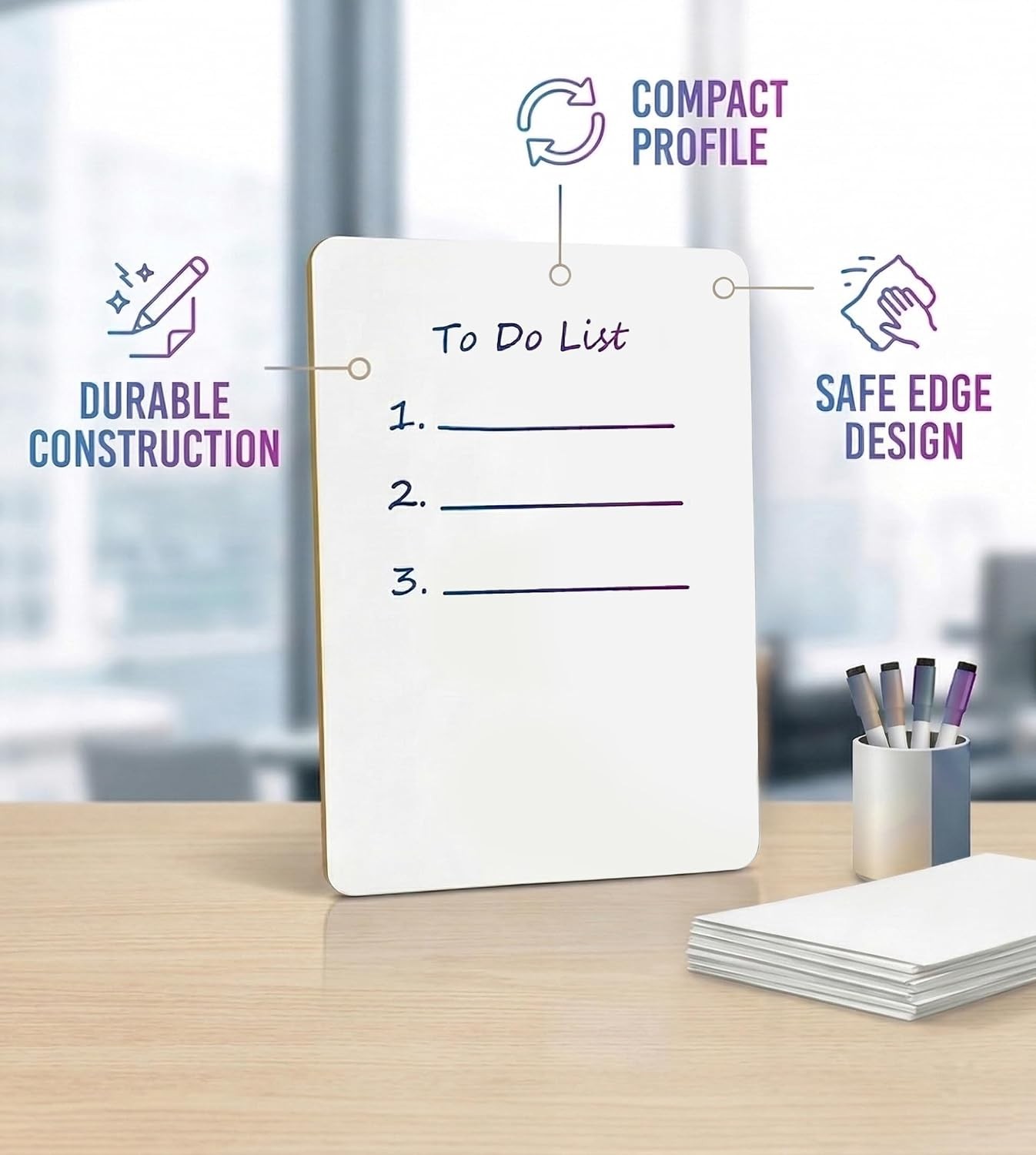 Small White Dry Erase Board for Kids 6pk. Double Sided Lapboard Mini Ideal Dry