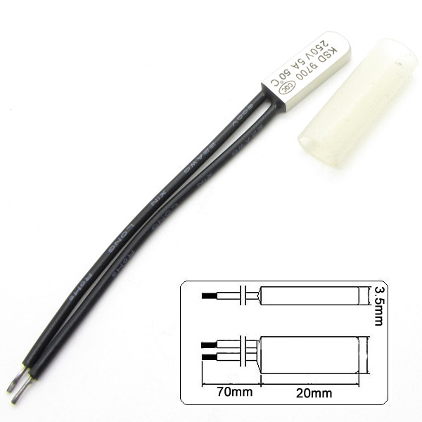 10 × Temperature Switch 50°C 122℉ NO Thermostat KSD9700 Metal Case 250V 5A