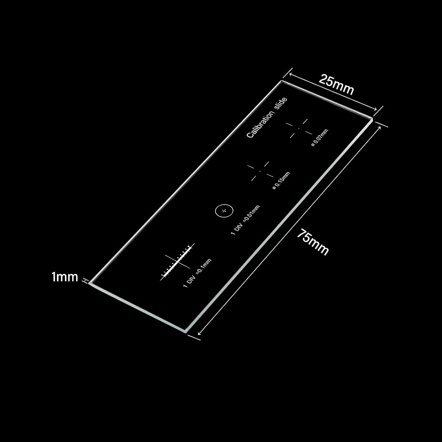 Microscope Stage Micrometer Calibration Slide 0.01mm with 4 Scales