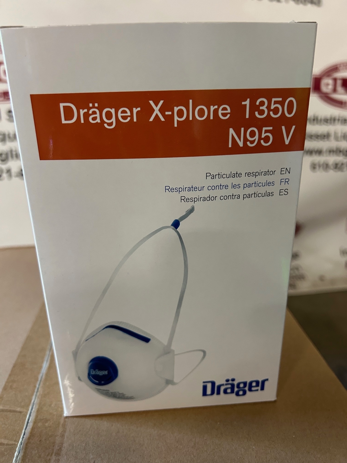 Drager X-plore 1350 N95-V Particulate Respirator Mask, Case of 180, Wrapped