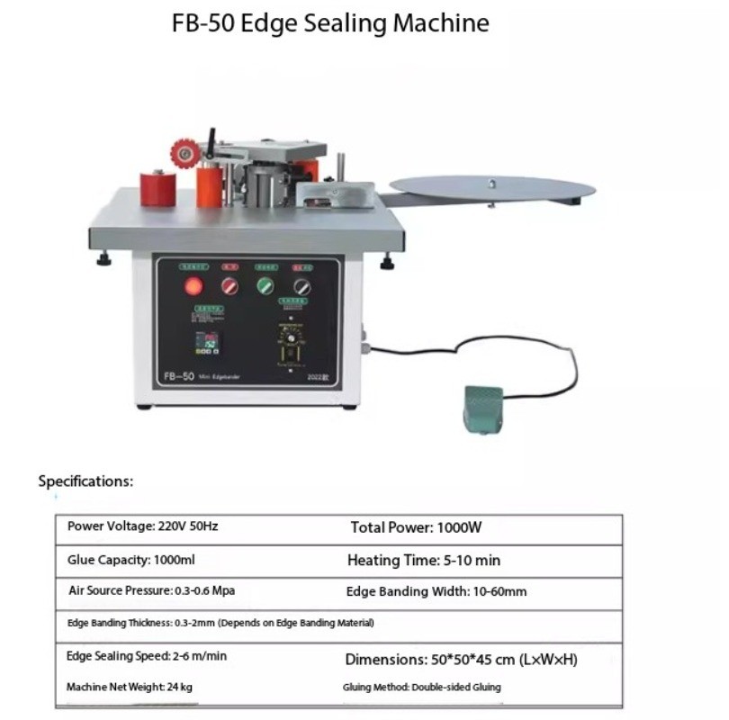 Compact Portable Home-Use Edge Banding Machine for Curved and Straight Edges