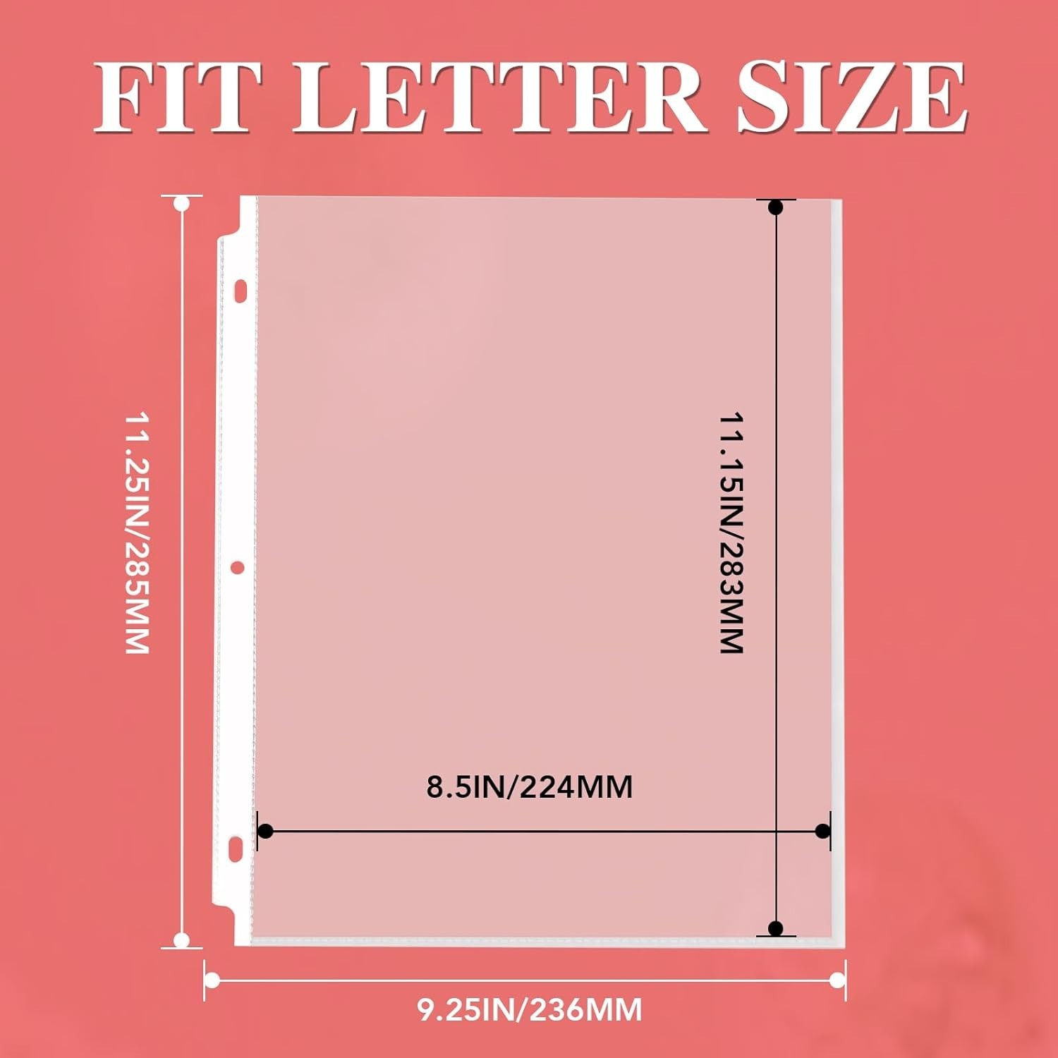 500 Pack Sheet Protectors 8.5 x 11 inch Clear Page Protectors for 3 Ring Bind…