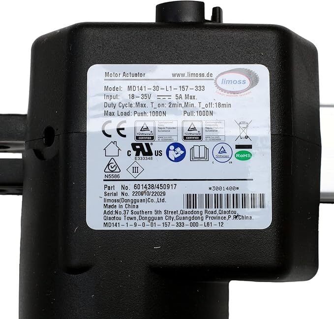 Recliner Lift Chairs Limoss Motor Actuator Part 450917 Kit with HC130 Remote