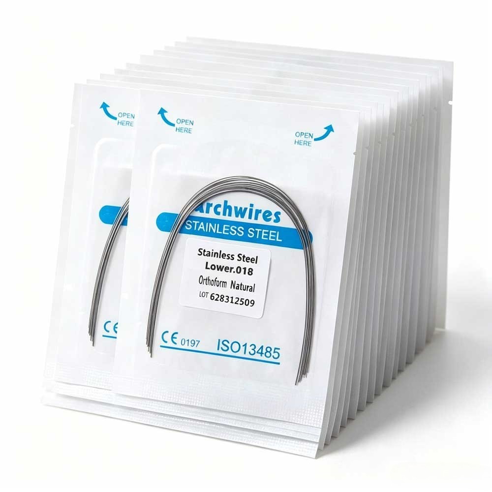 Dental Orthodontic Arch wire Stainless Steel S.S Round Natural Form 50 packs
