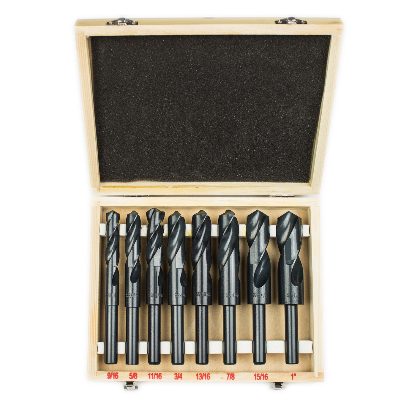 8pc Jumbo Silver& Deming Drill Bit Set 1/2″ Inch Industrial Large 9/16″ to 1″