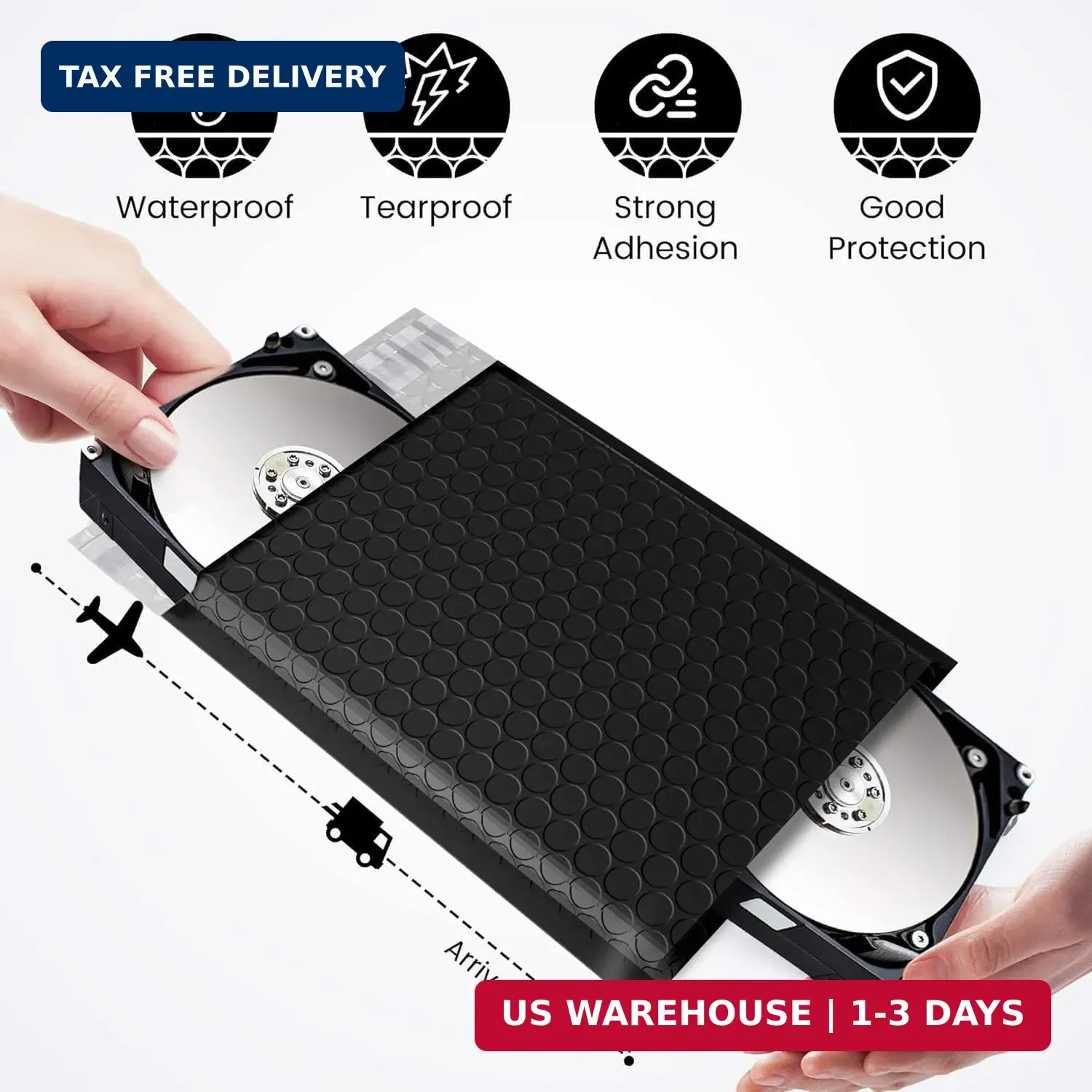 Fuxury Bubble Mailers 6×10″ 100 Pack Black Padded Envelopes Usable Size 6×9″ Thi