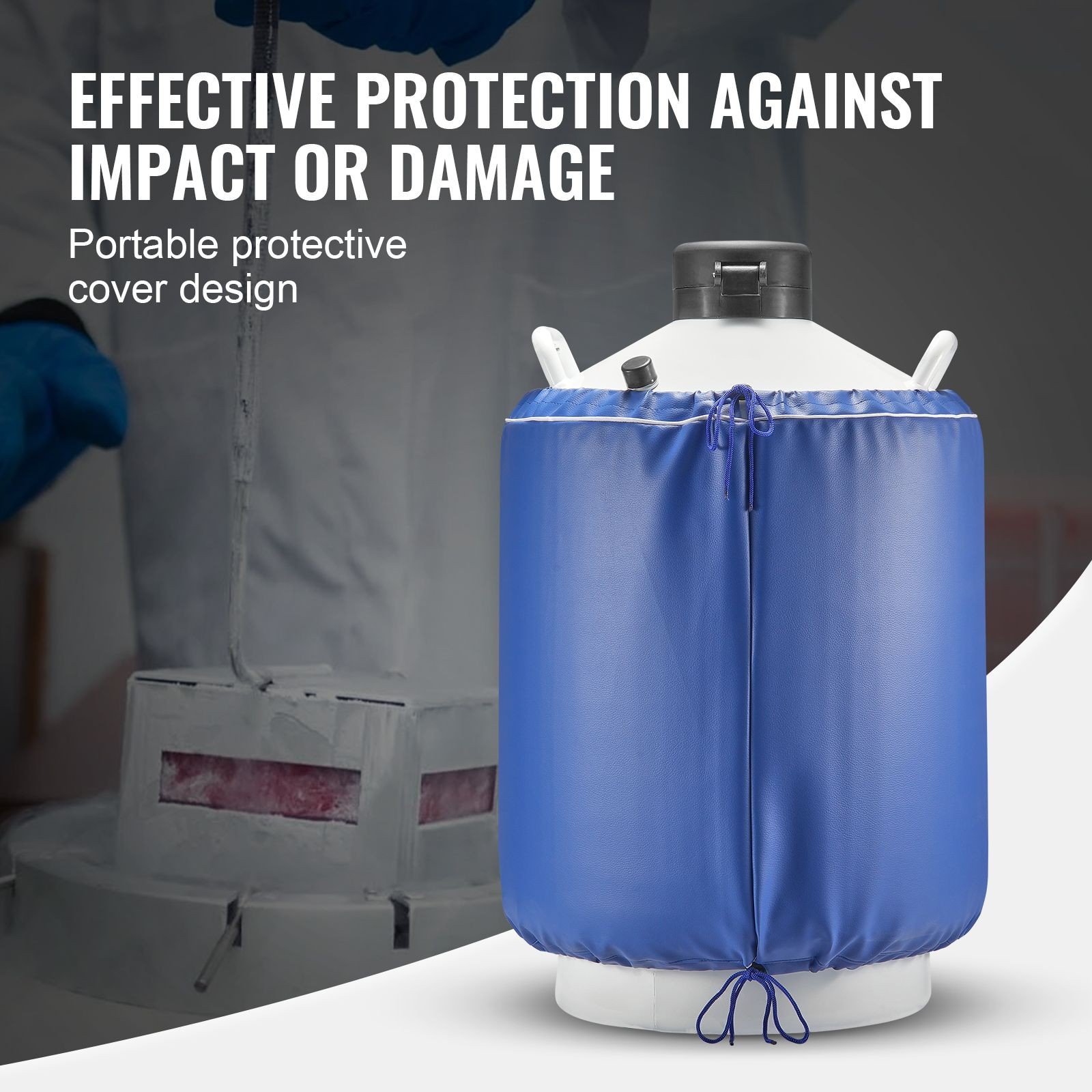 30L Vacuum Insulated Aluminum LN2 Dewar w/6 Canisters & Carry Bag