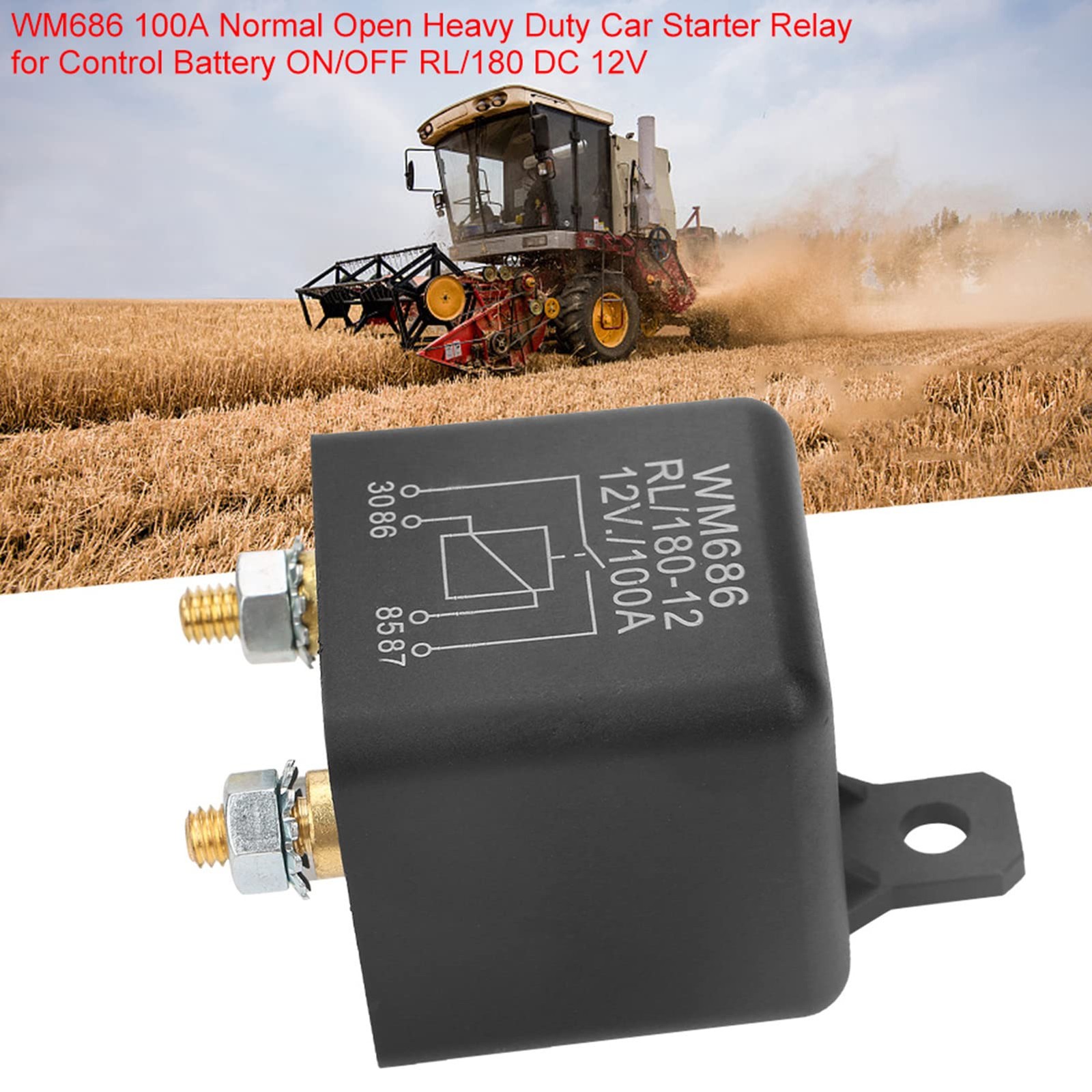 Relay 100A, 12V Continuous Duty 4 Pin High Power Relay, Normal Open