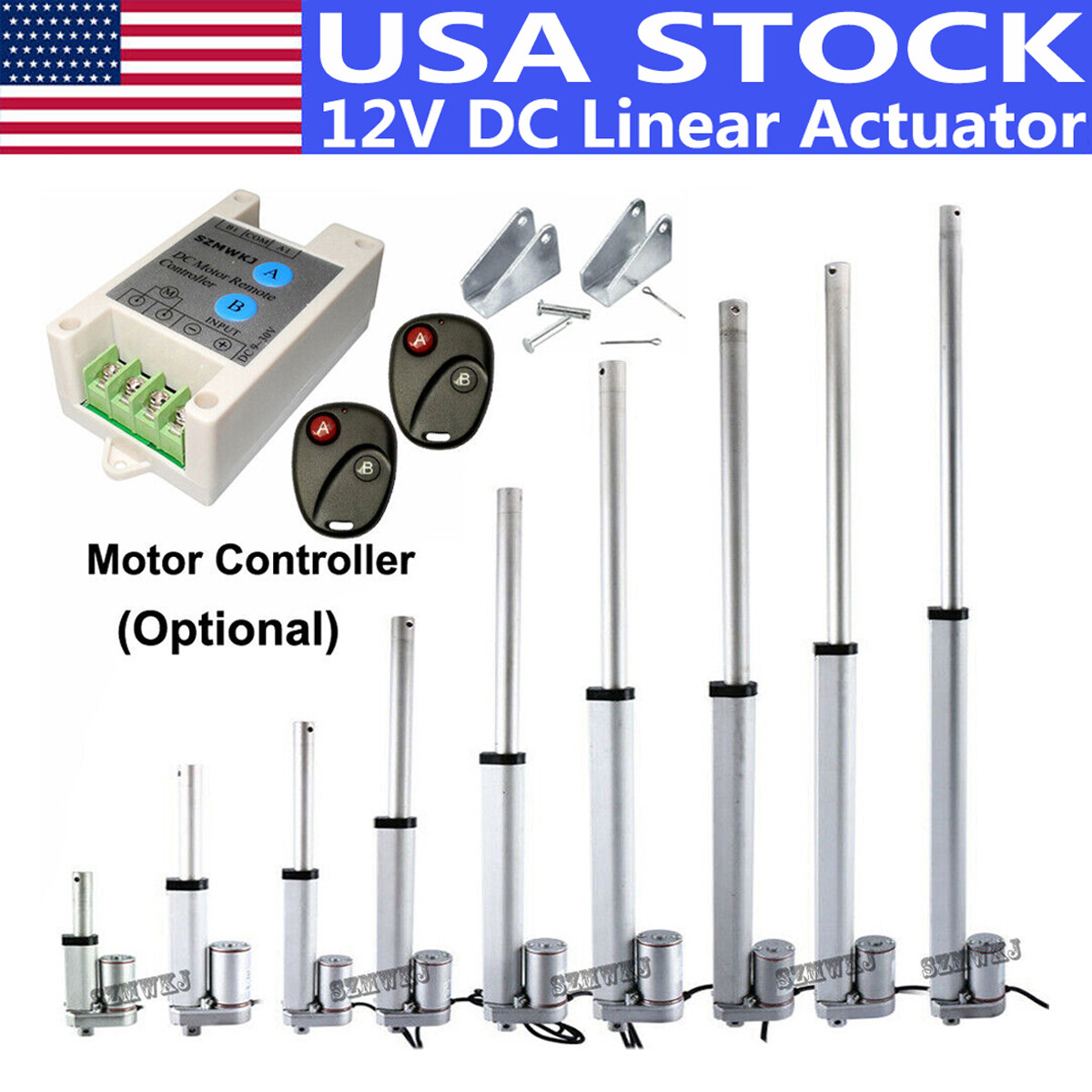 2″-18″ Inch Stroke Linear Actuator 1500N/1000N Max Lift 12V Volt DC Putter Motor