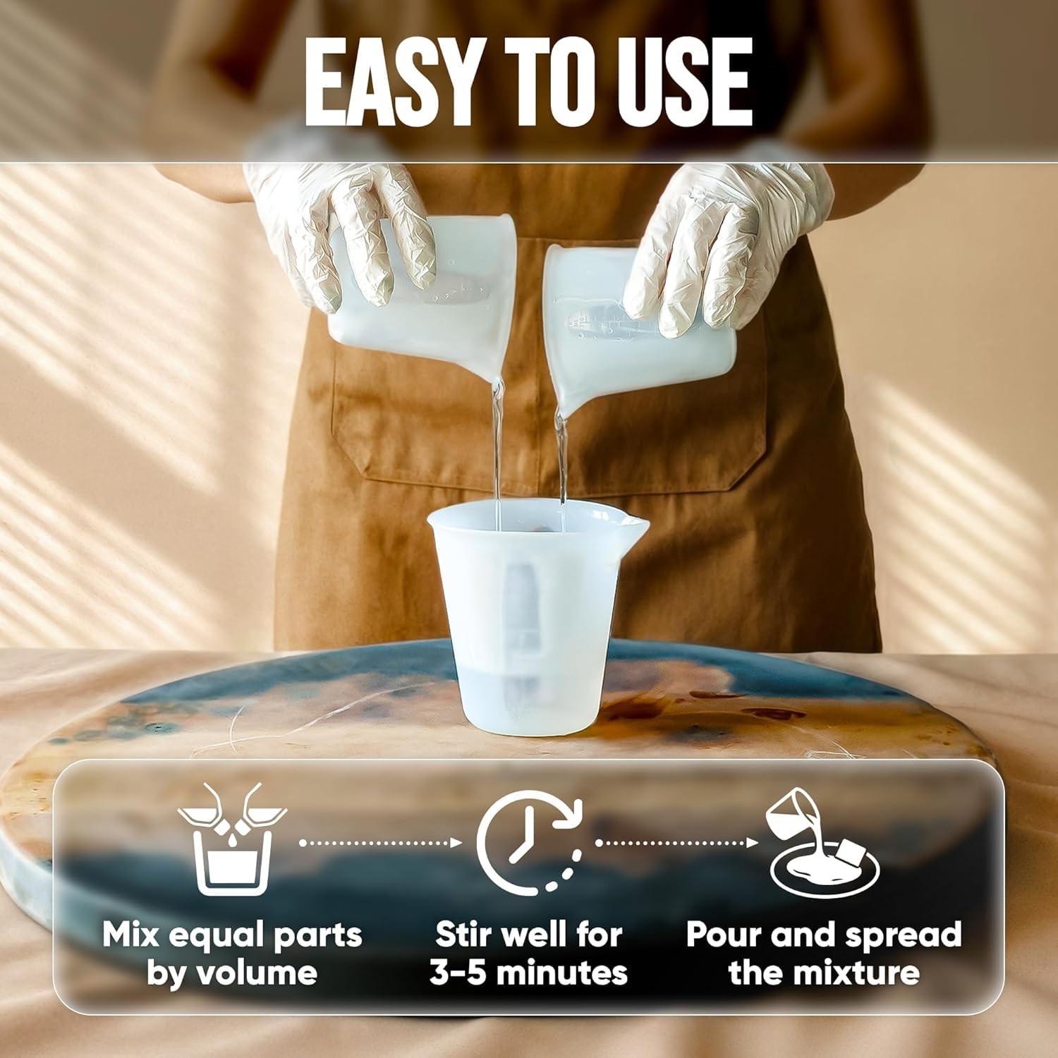 CRAFT RESIN 1 Gallon Table Top Epoxy Resin Kit – 1:1 Mix, 1 Gallon, Clear