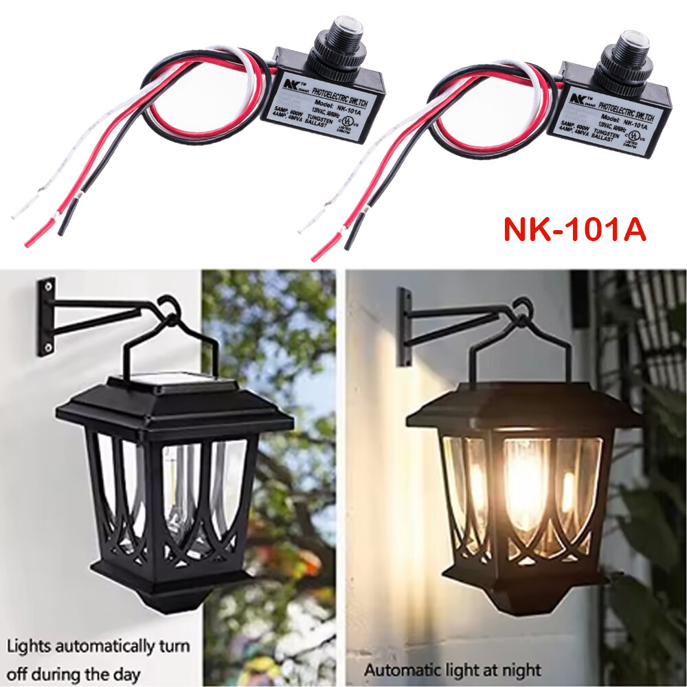 2X Photoelectric Photocell Dusk to Dawn Button Flush Mount Photo Control Switch