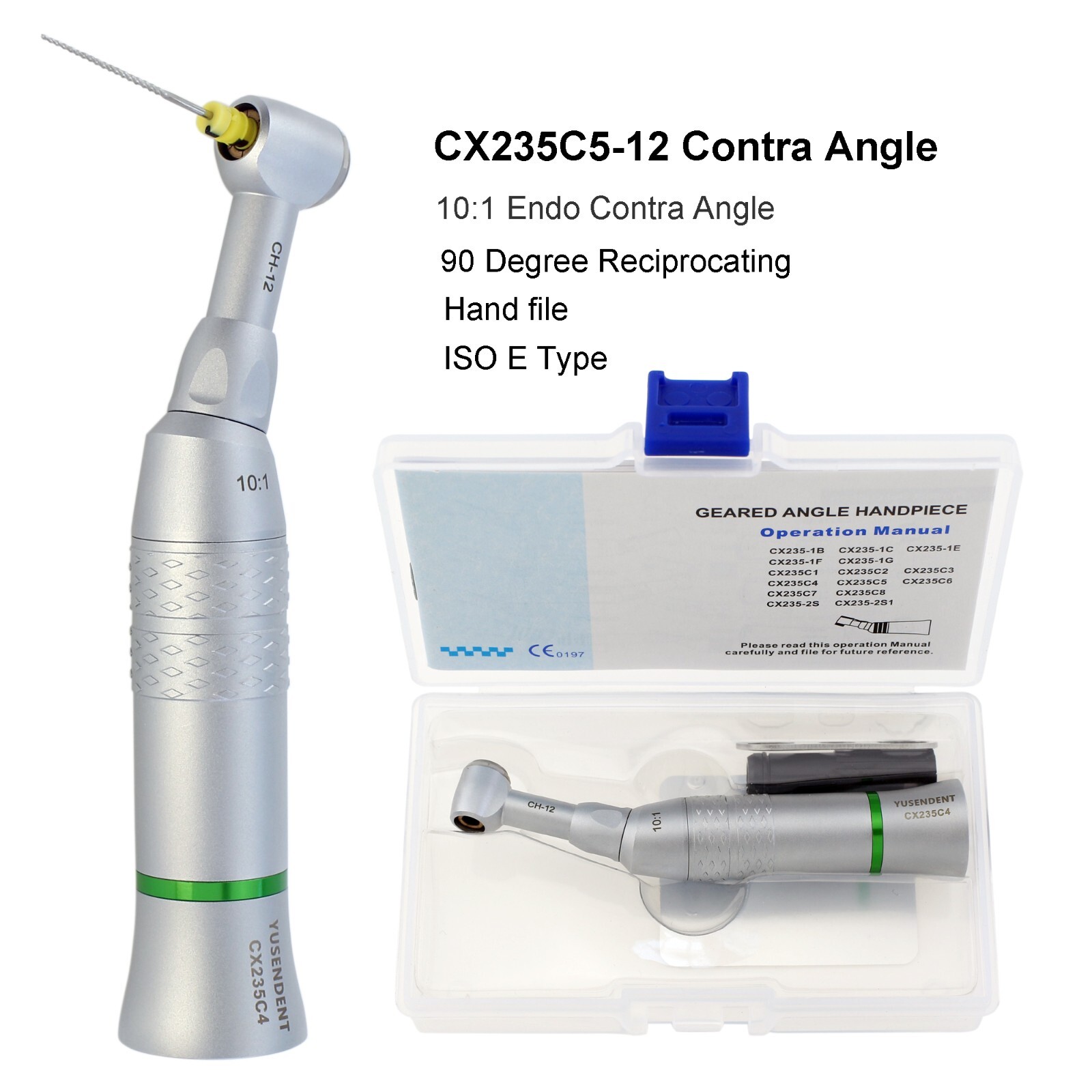 COXO Dental Endo Reciprocating Handpiece 10:1 Contra Angle Endodontic 90° M4 NSK