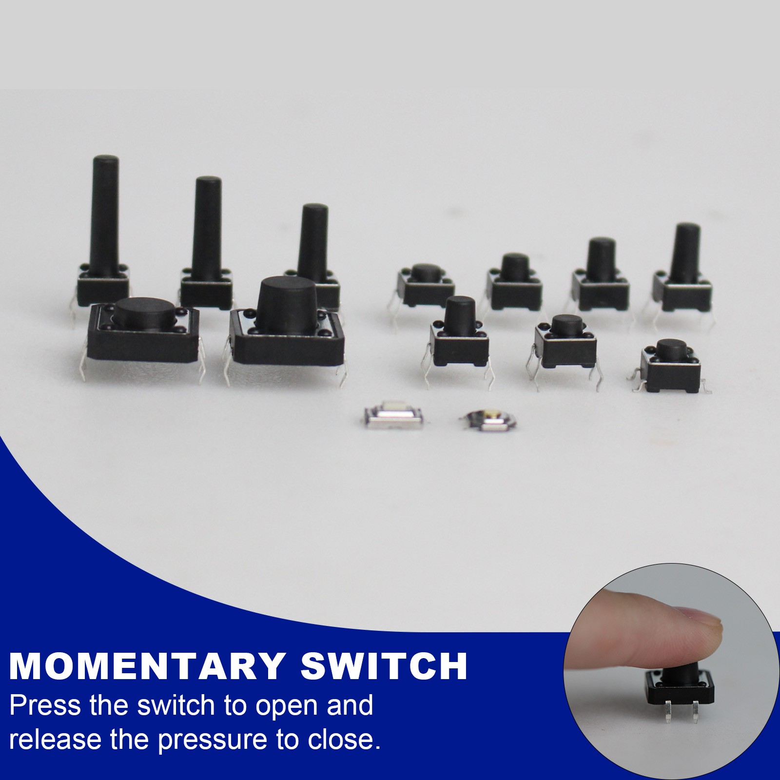 125/140PC Micro Momentary Tactile Switch SMD & DIP Touch Push Button Tact Switch