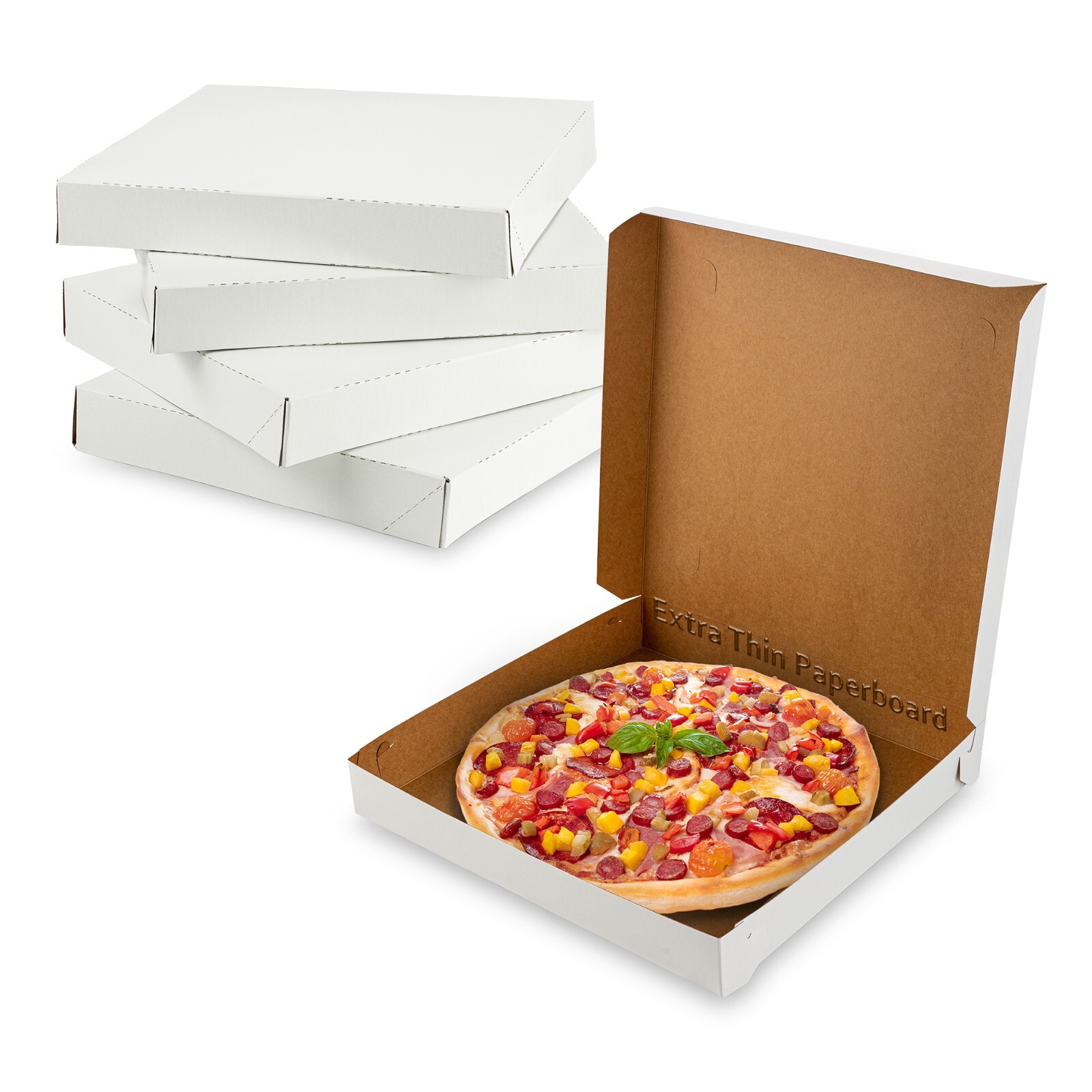 MT Products 10″ x 10″ x 1.5″ Plain White Extra Thin Pizza Boxes – Pack of 10