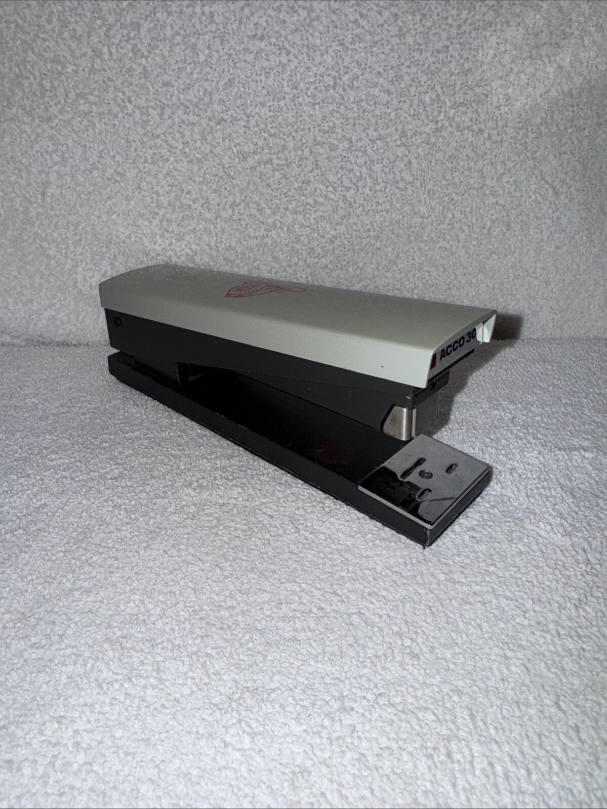 Vintage Acco 30 fireman, Desk Stapler Heavy Duty Mid-Century Chrome Brown USA