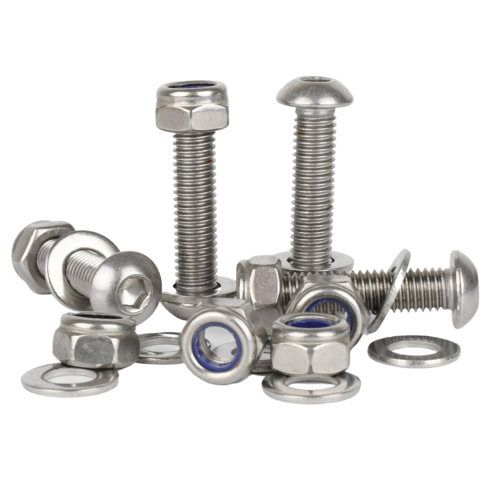 M2 M2.5 M3 M4 Button Head Allen Bolt Screws Nyloc Nuts Washers Stainless Steel