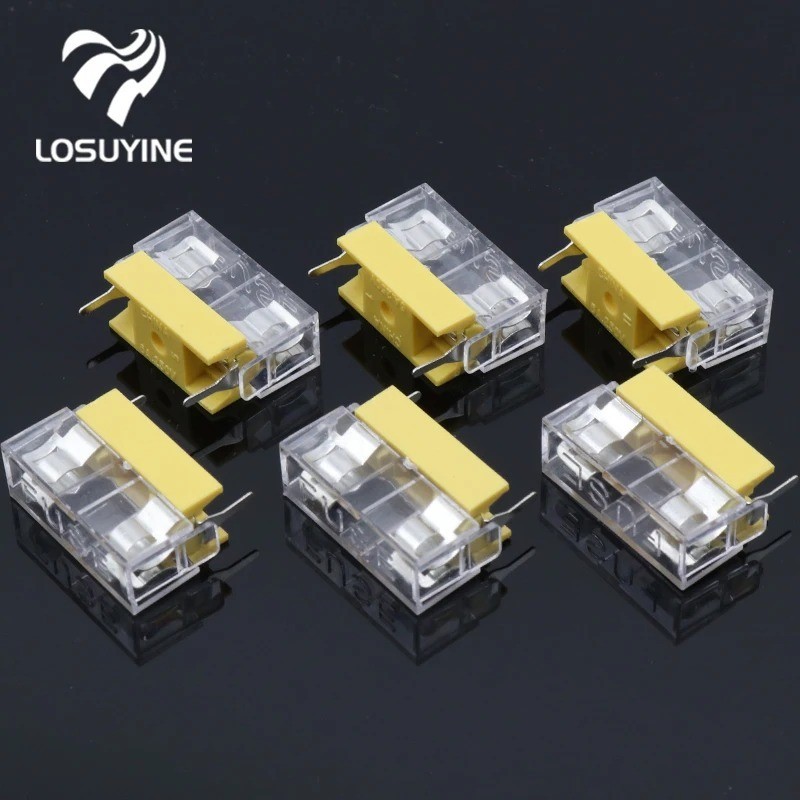 ELECAPITAL 10pcs PCB Fuse Holder 5x20mm Panel Mount 250V Transparent Cover