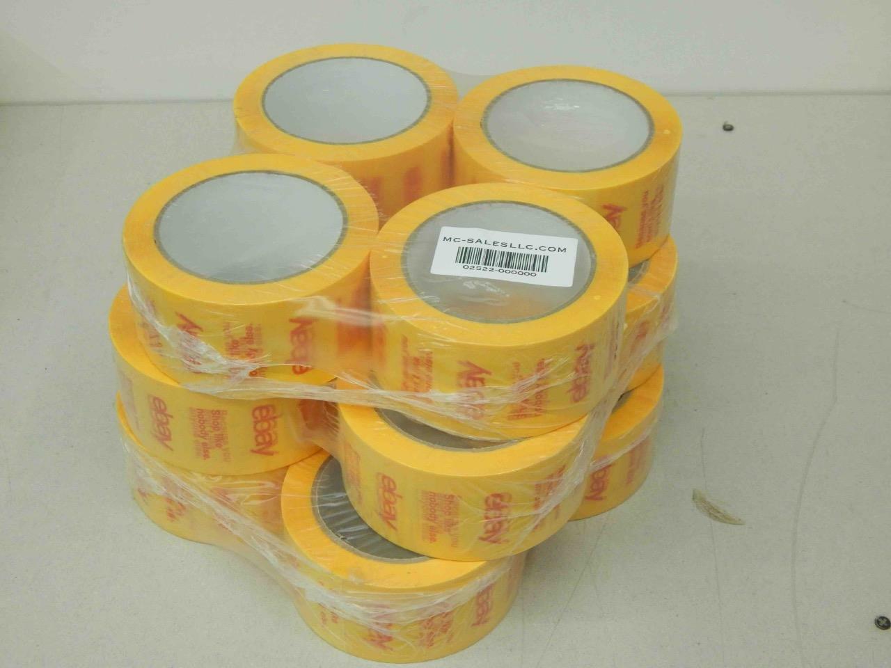 (12 Rolls) Official eBay Yellow Tape 2” X 75 Yards Shipping & Packing