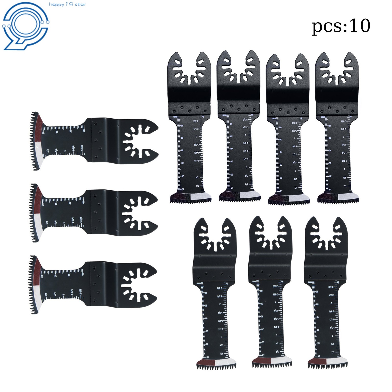 EXTENDED 10PIECES JAPANESE TOOTH OSCILLATING BLADES MULTI TOOL BLADES KIT
