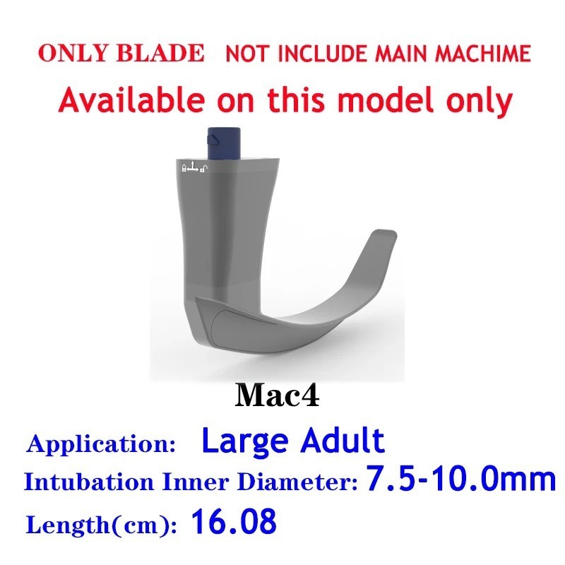 Video Laryngoscope Kit w/ Stainless Steel Blades, LMA, Guide Wire & Screen