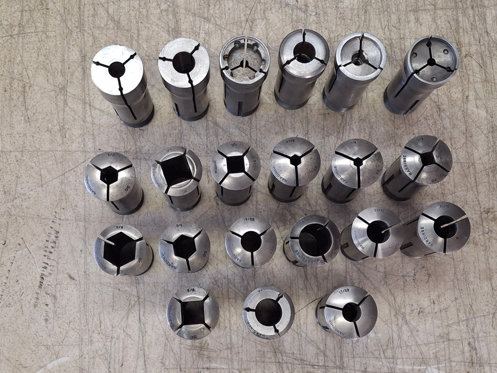 Hardinge 21 Piece 5C 5C-EN1 5C-EN2 Lathe Collet Set Lot