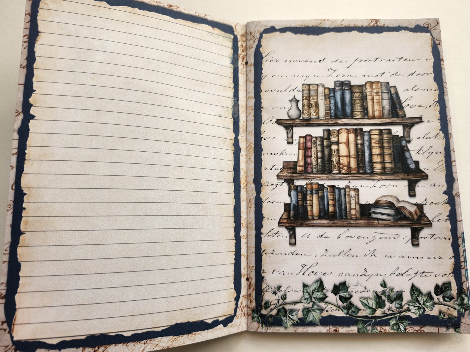 Junk Journal Booklet Blank “BOOK CLUB” Library Books HANDMADE Lg 8.5″x5.5″ 40pgs